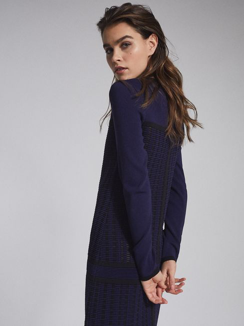 REISS ELSIE TEXTURED KNITTED MINI DRESS - Picture 4 of 9