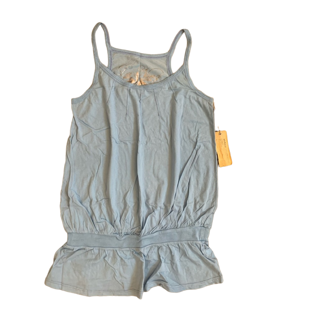 Da-Nang Womens Small Blue Cotton Peplum Tank Top Blouse Shirt NEW