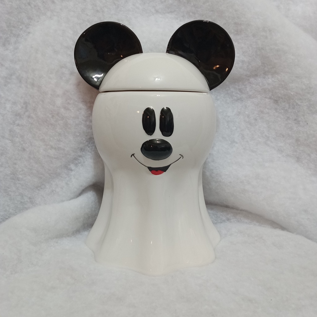 Disney Halloween Mickey Mouse Ghost Cookie Jar Canister and Salt Pepper